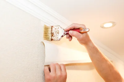 Pose de papier peint à l'Albère — revêtements muraux et toiles de verre